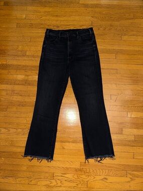 MOTHER The Hustler Ankle Fray in Faded Black- size 30